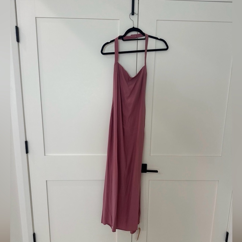 Reformation alli mauve halter silk dress